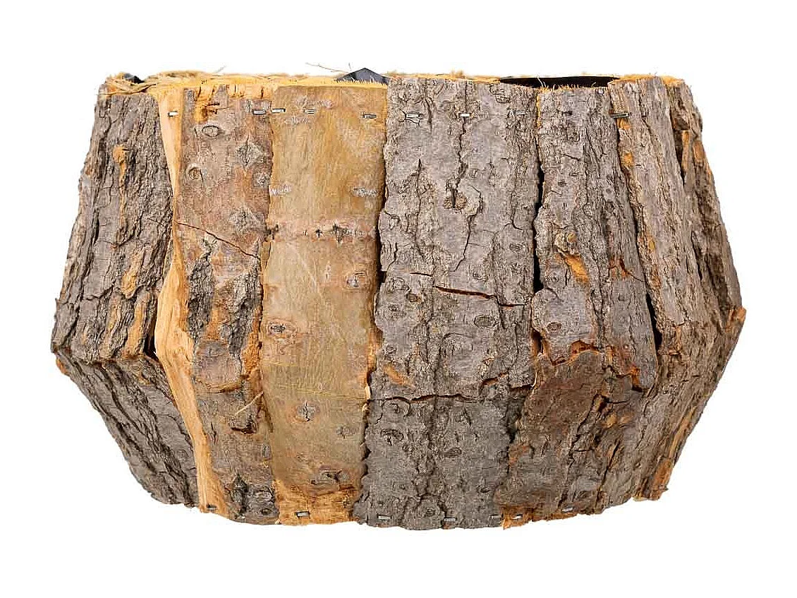 Conjunto de 2 cestos de madeira castanhos