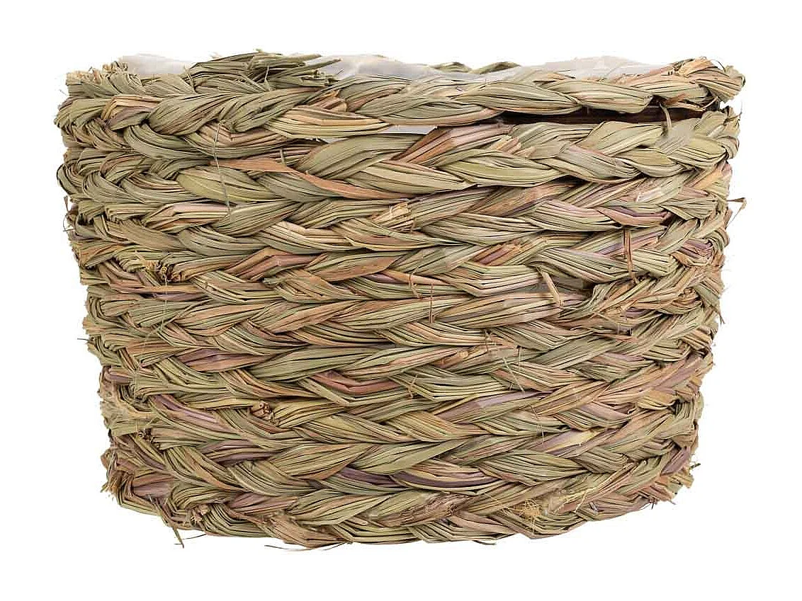 Cesto in corda intrecciata marrone d24x14h