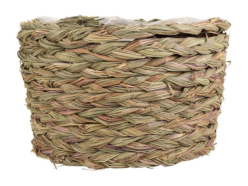 Cesto de cuerda trenzada marrón d24x14