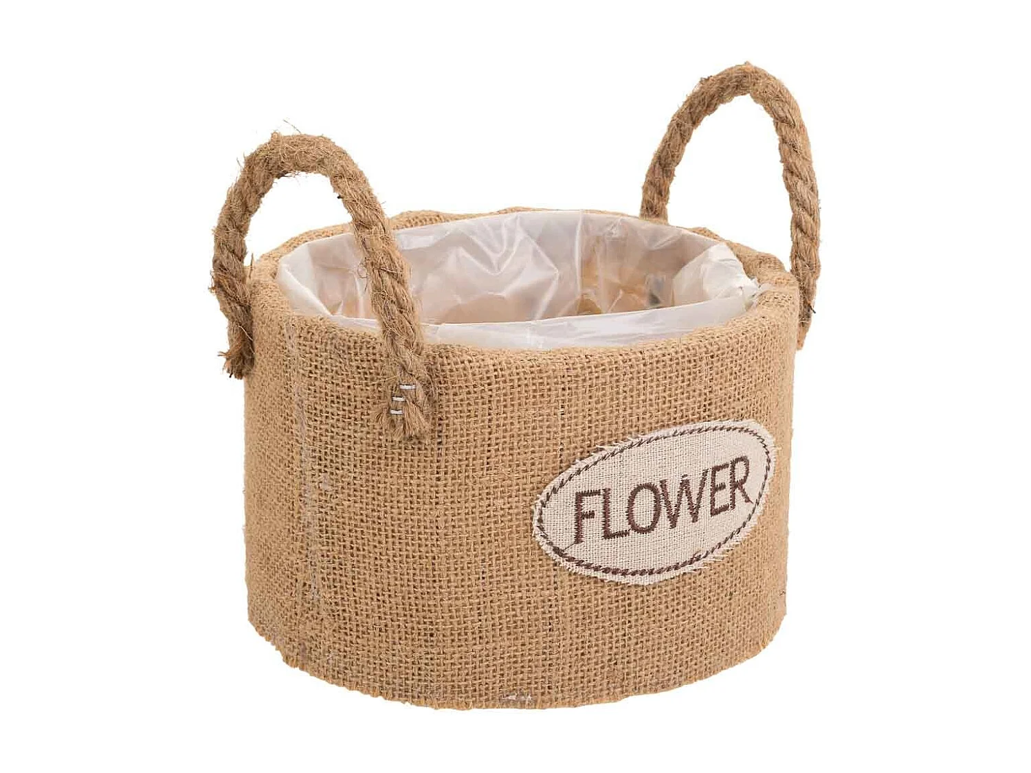 Korb aus braunem Stoffgarn, D19x11,5h cm