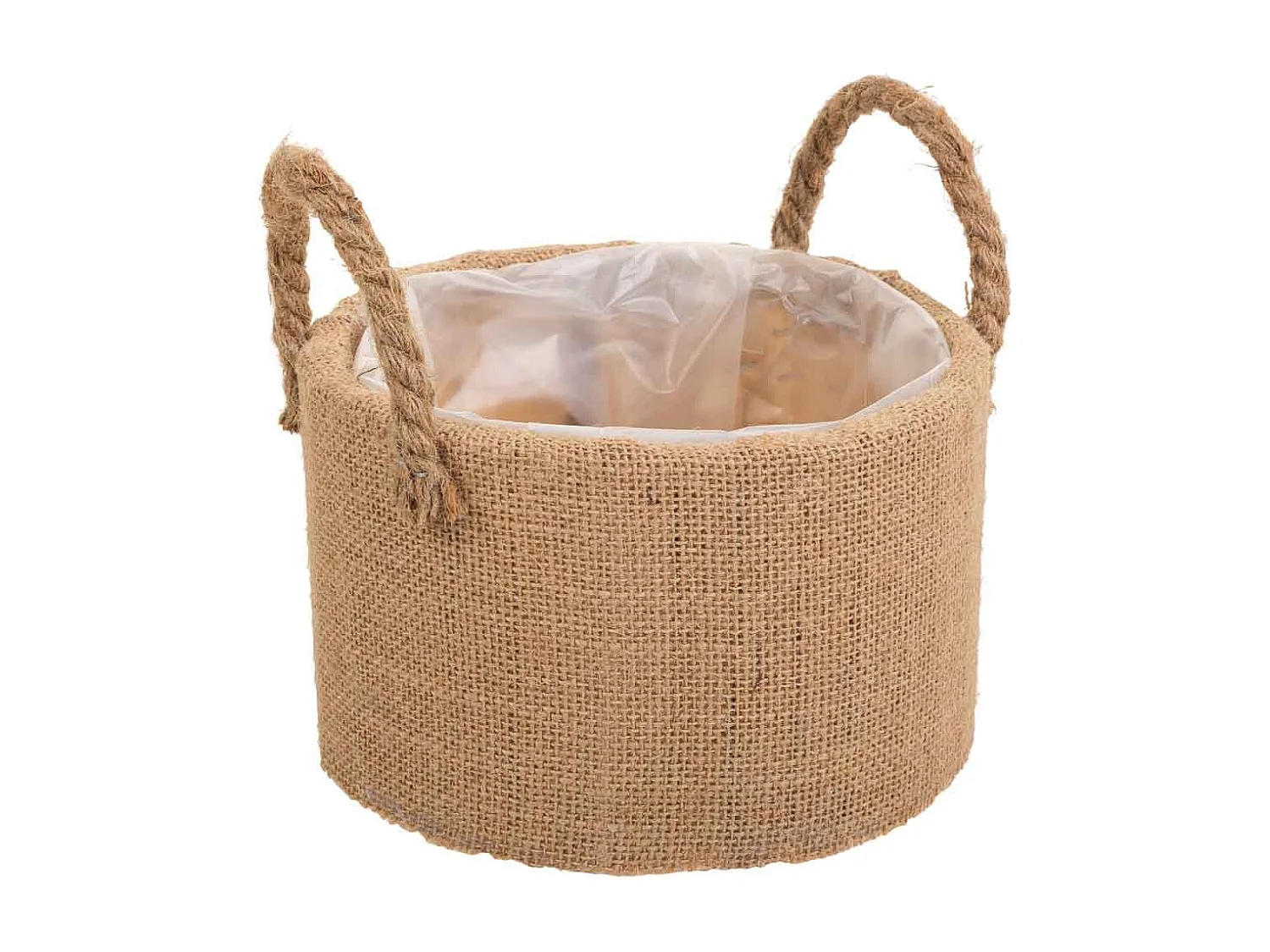 Korb aus braunem Stoffgarn, D19x11,5h cm