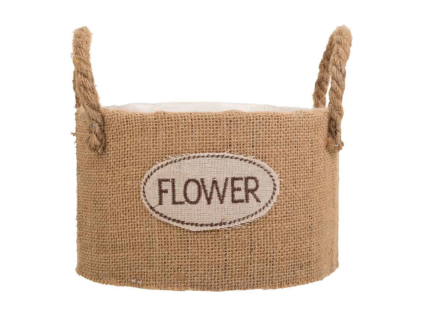 Cestino in filo di tessuto marrone d19x11,5h