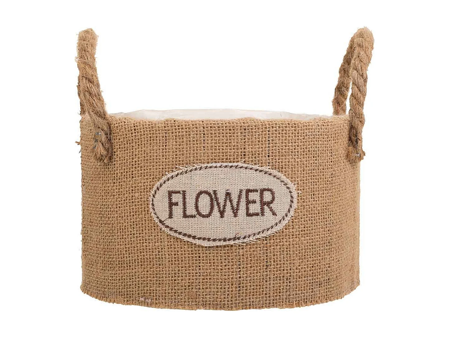 Cestino in filo di tessuto marrone d19x11,5h