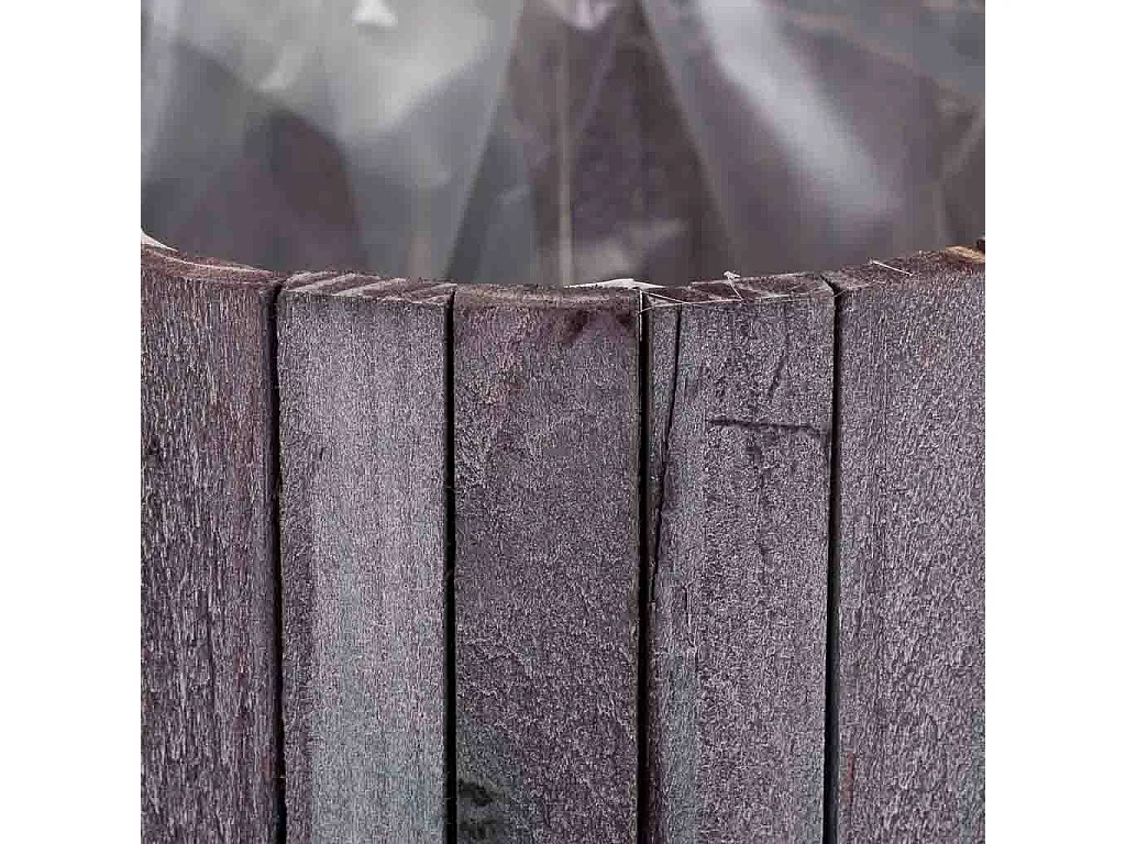 Set di 2 cestini rotondi in legno grigio