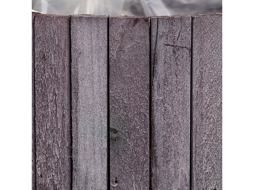 Set di 2 cestini rotondi in legno grigio