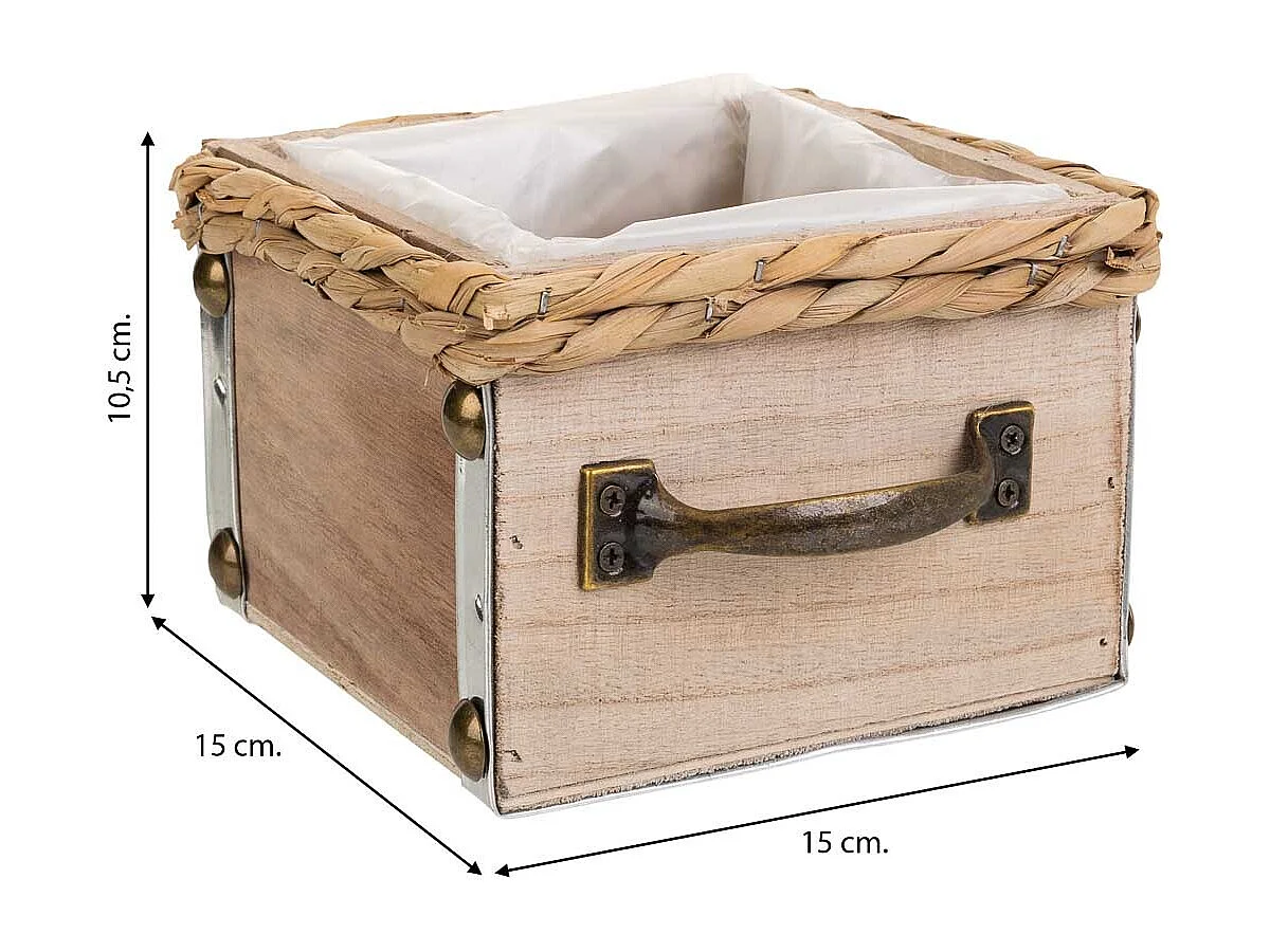 Braune Holzschublade 15x15x10,5h cm