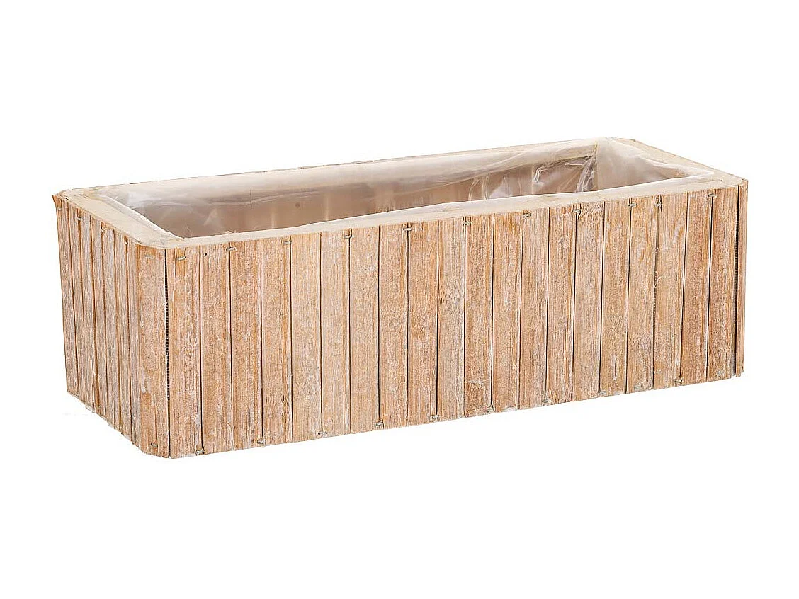 Rechteckiger brauner Holzkorb 35,5x14,5x11h cm