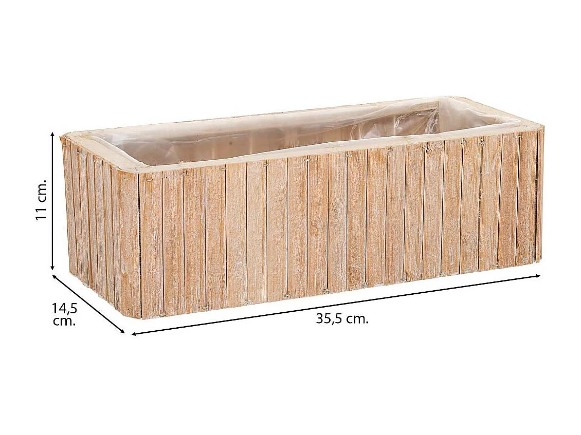 Rechteckiger brauner Holzkorb 35,5x14,5x11h cm