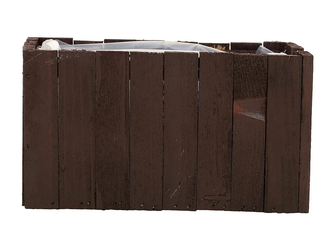 Cesto cuadrado de madera marrón 18.5x10.5x10