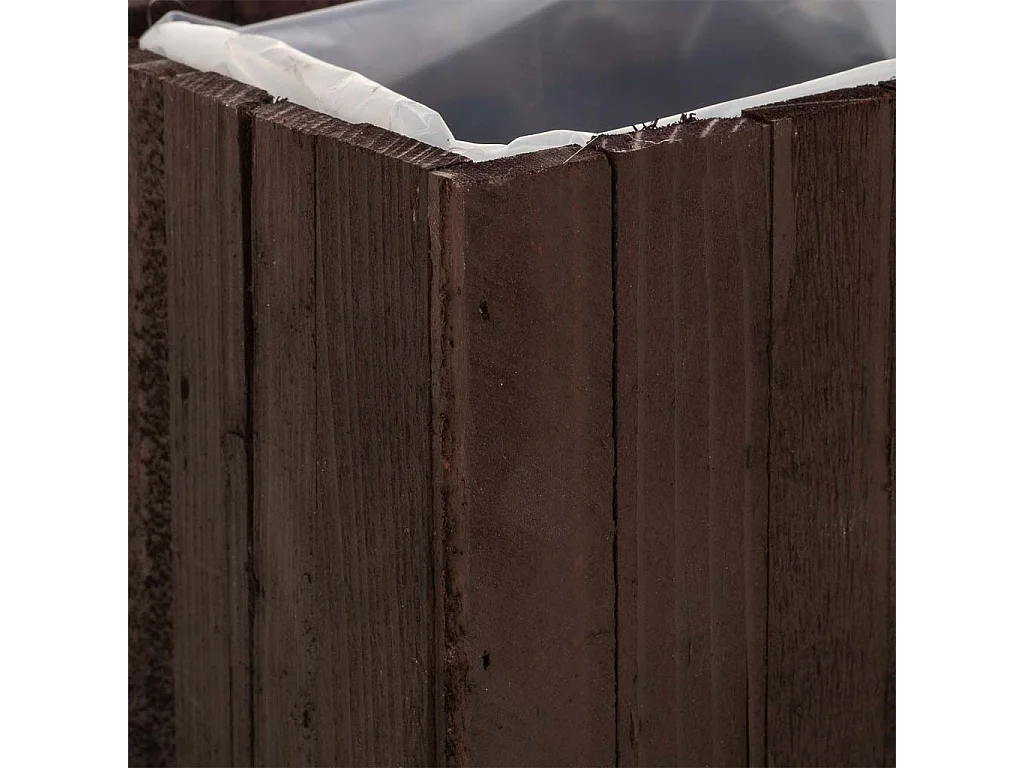 Cesto cuadrado de madera marrón 18.5x10.5x10