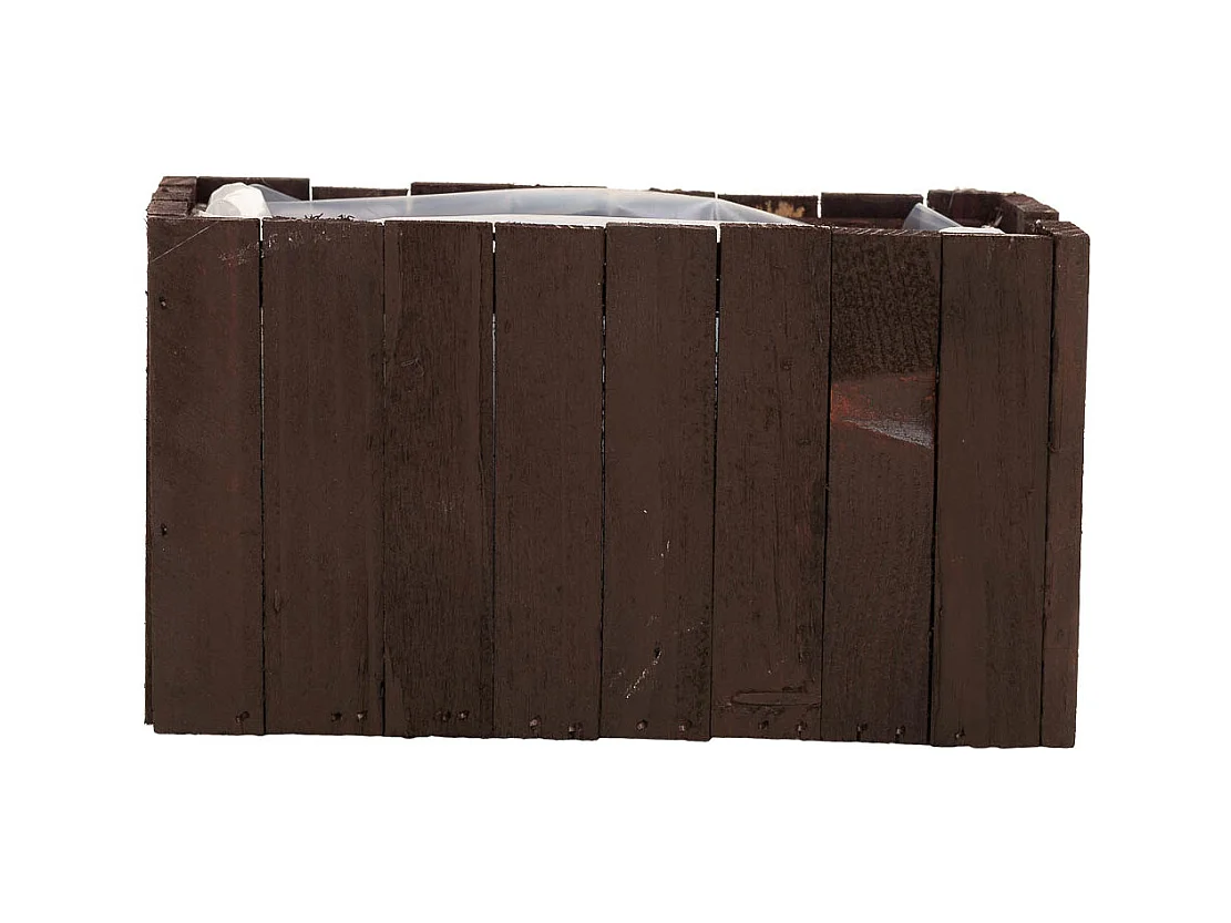 Panier carré en bois marron 18.5x10.5x10h