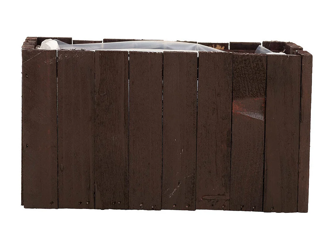 Cesto cuadrado de madera marrón 18.5x10.5x10