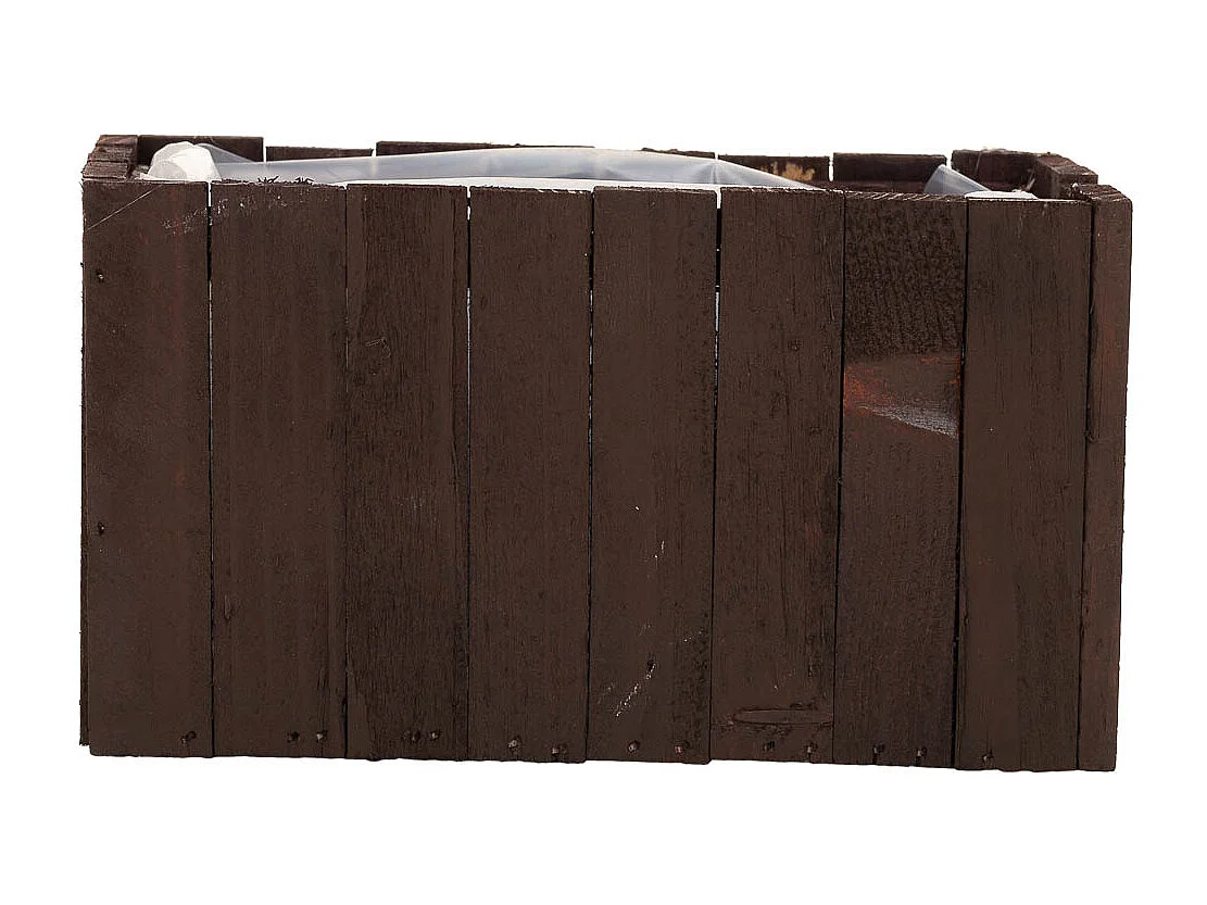 Panier carré en bois marron 18.5x10.5x10h