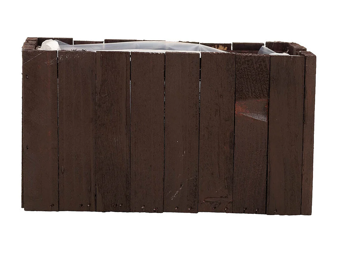 Panier carré en bois marron 18.5x10.5x10h
