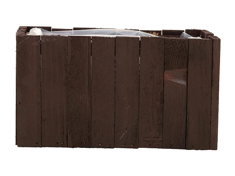 Cesto cuadrado de madera marrón 18.5x10.5x10