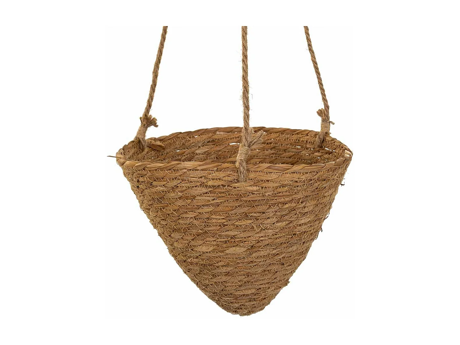 Cestos colgantesde fibra natural marrones d27,5x25h-d22x18