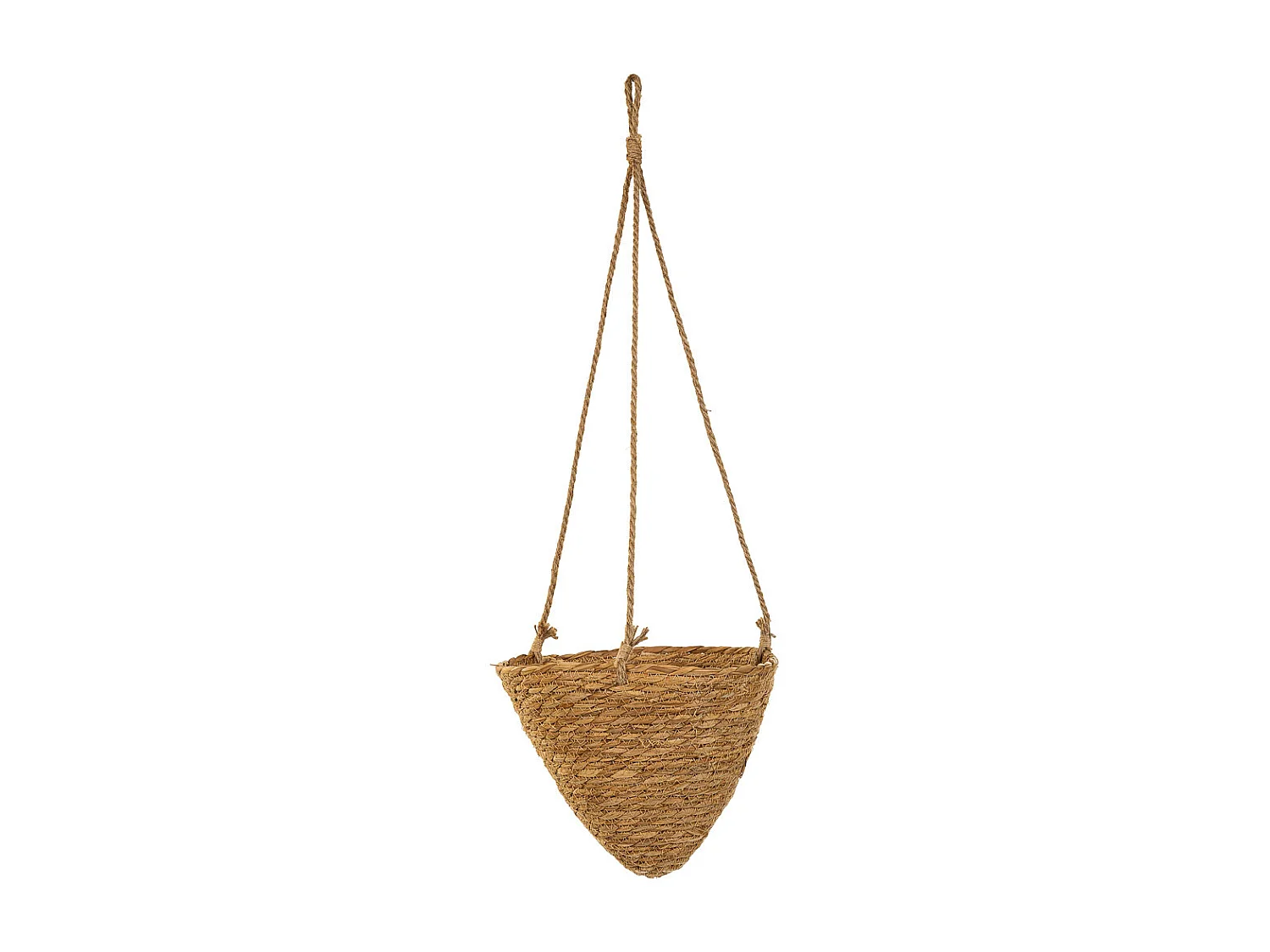 Cestos suspensos de fibra natural marrom d27.5x25h-d22x18