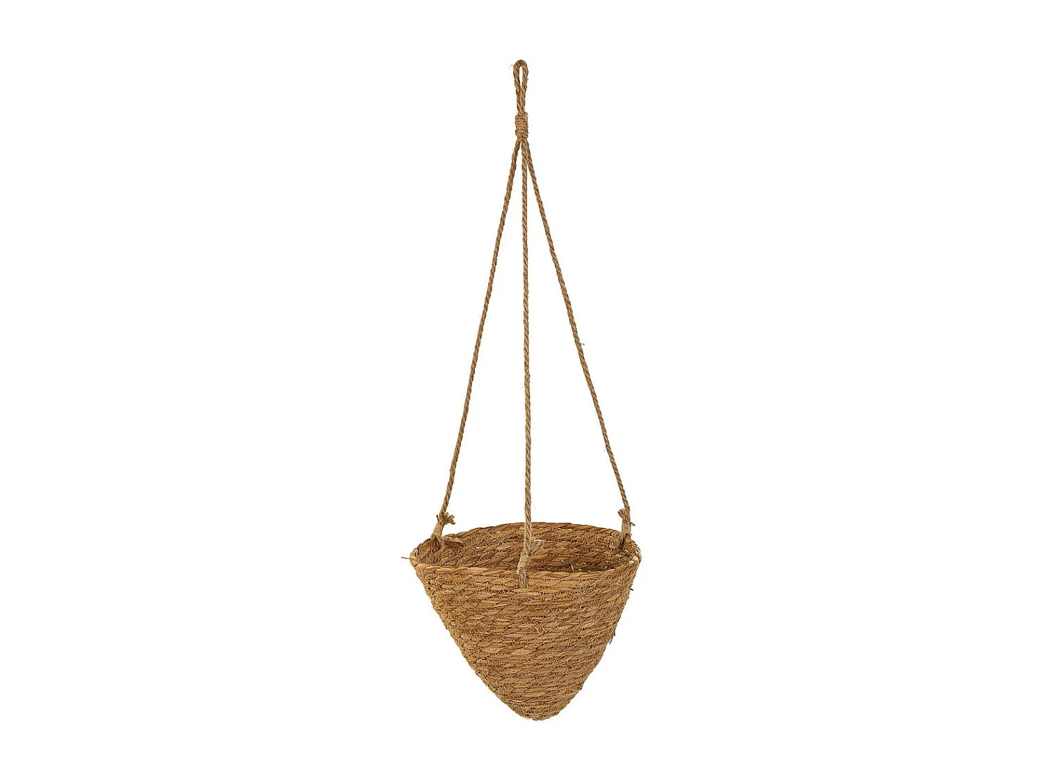Cestos suspensos de fibra natural marrom d27.5x25h-d22x18