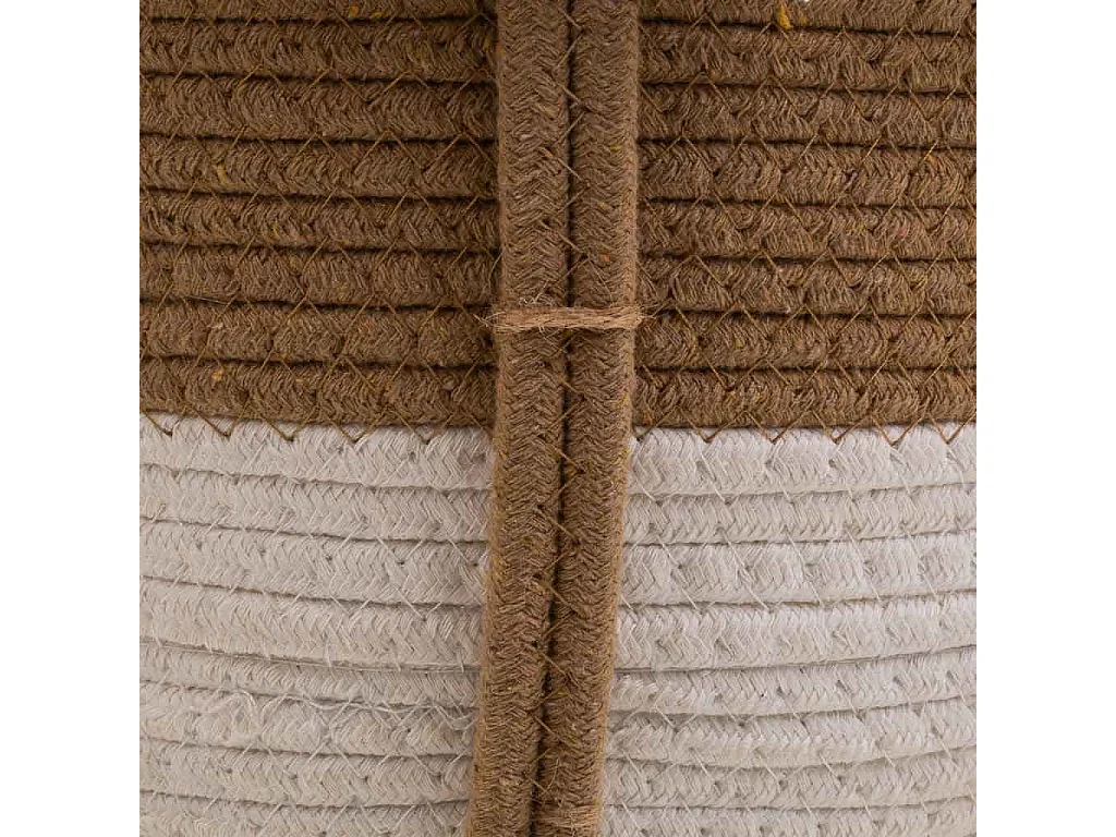 Cesto blanco de cuerda trenzada 43x28x28