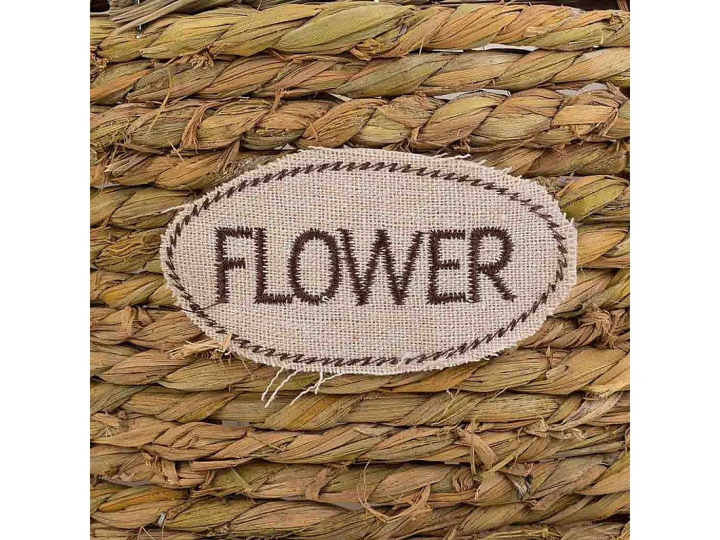 Cesto de cuerda trenzada marrón d28x14