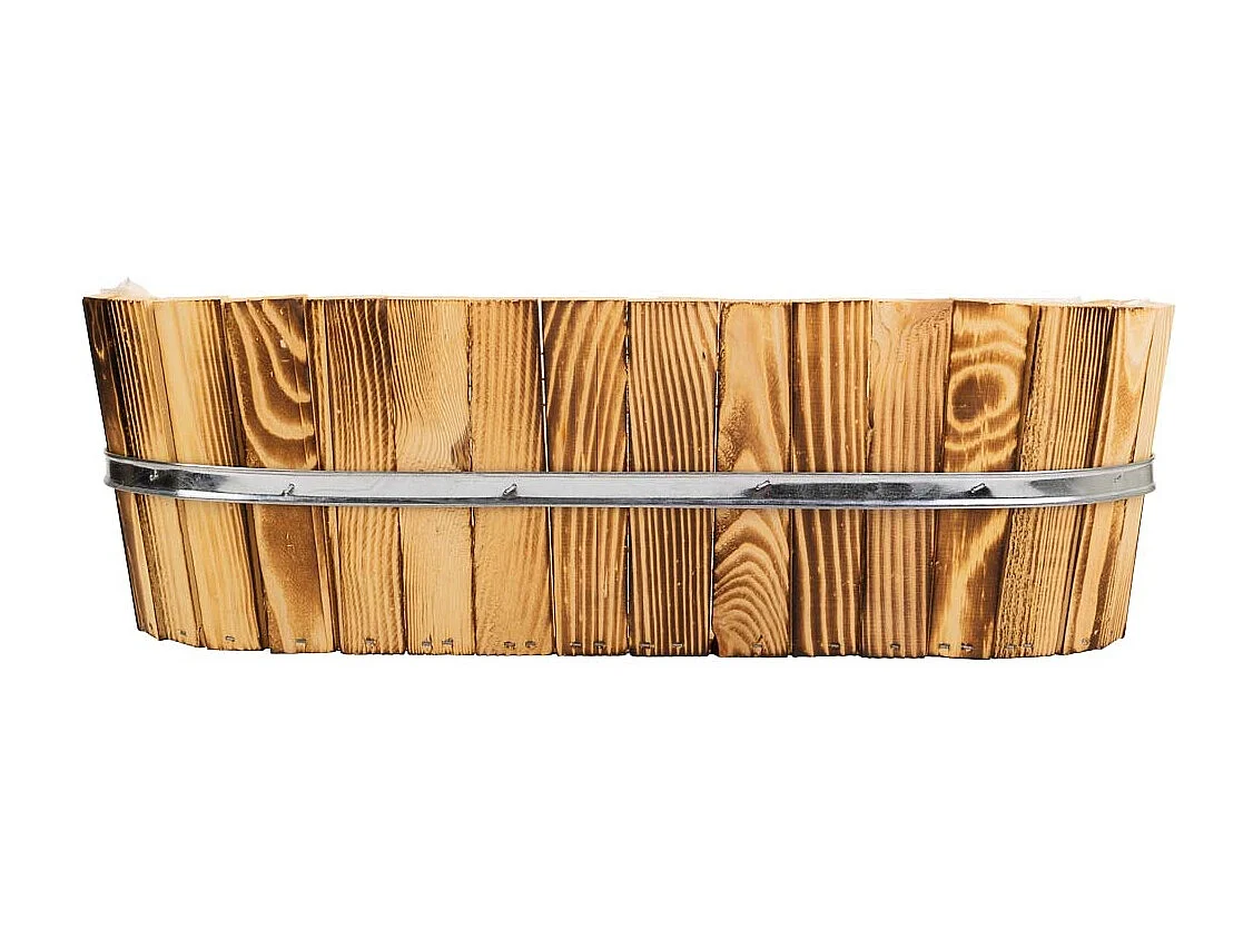 Cesto in legno e corda marrone 49x26x15h