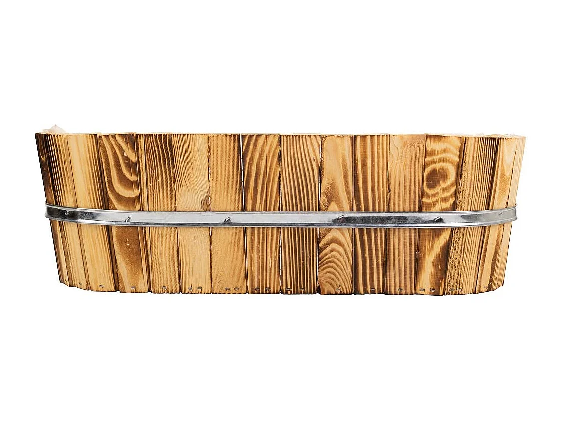 Cesto in legno e corda marrone 49x26x15h
