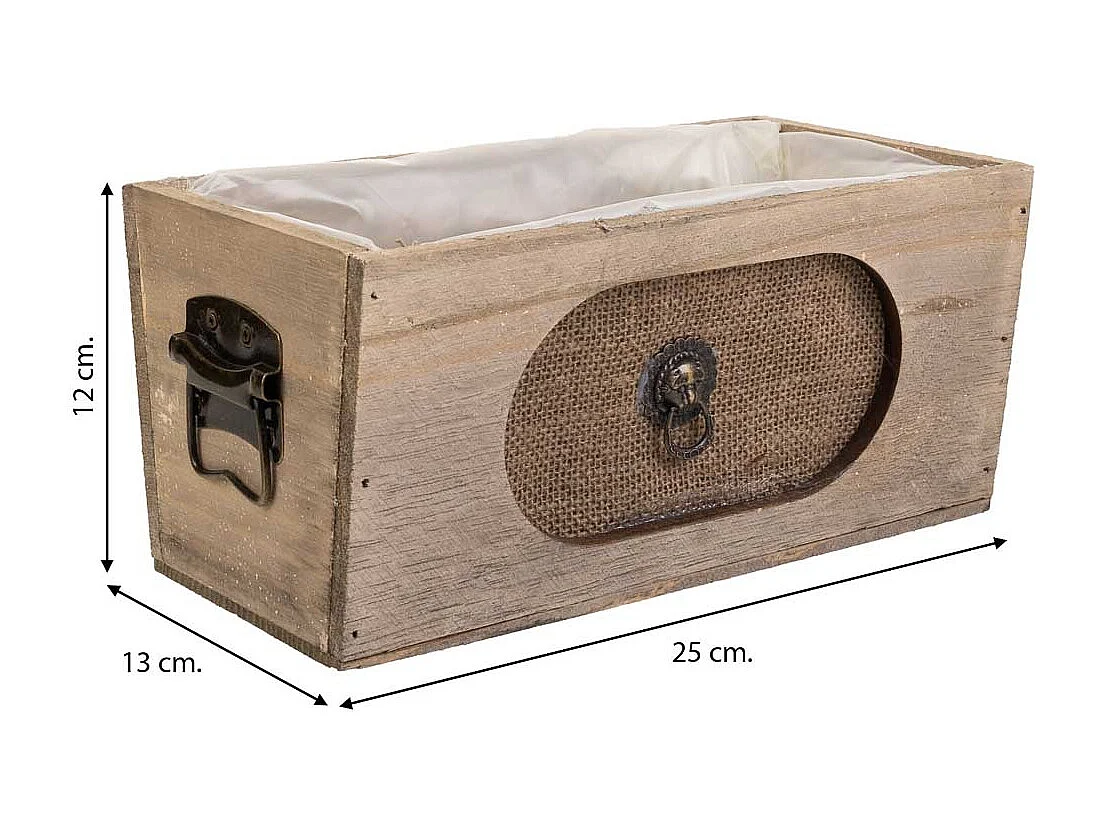 Gaveta de madeira castanha 25x13x12