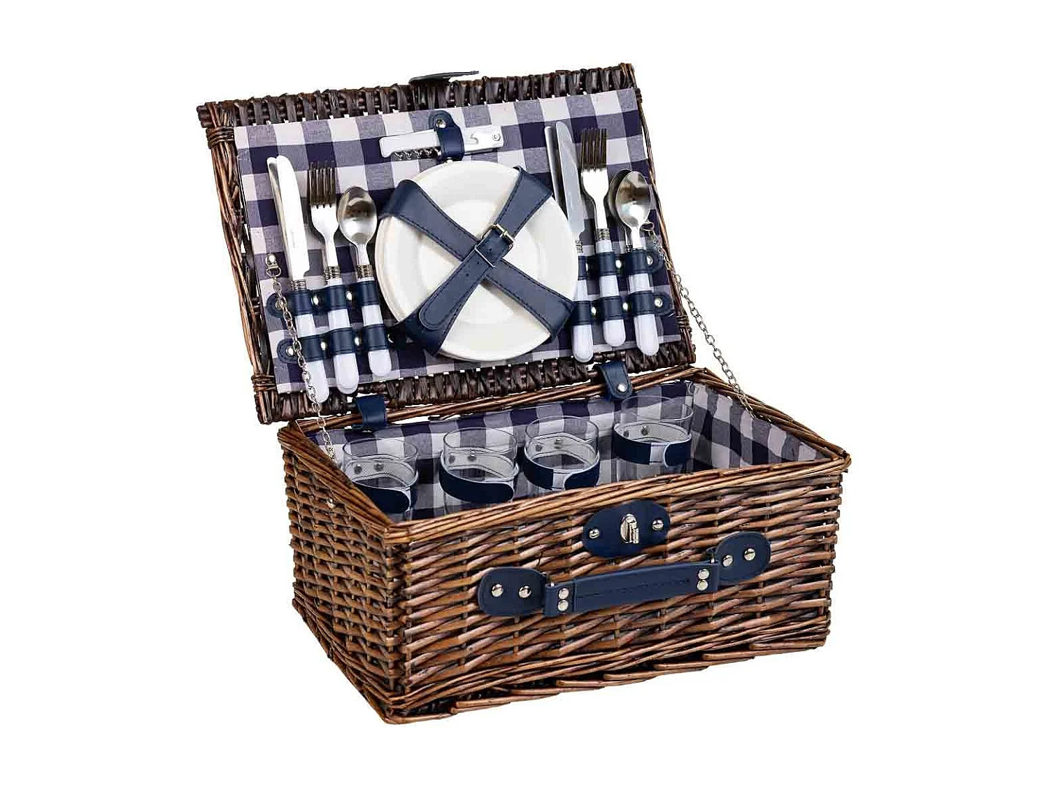 Cesta de picnic marrón 40x28x20