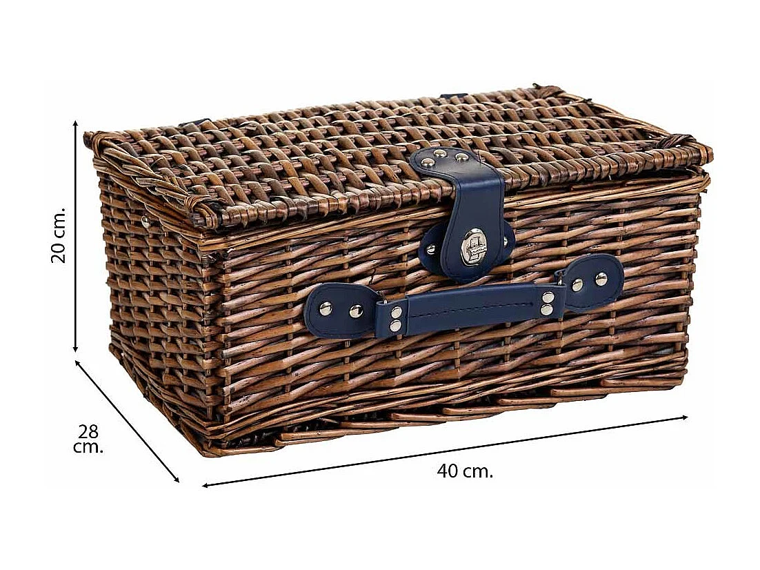 Cesta de picnic marrón 40x28x20
