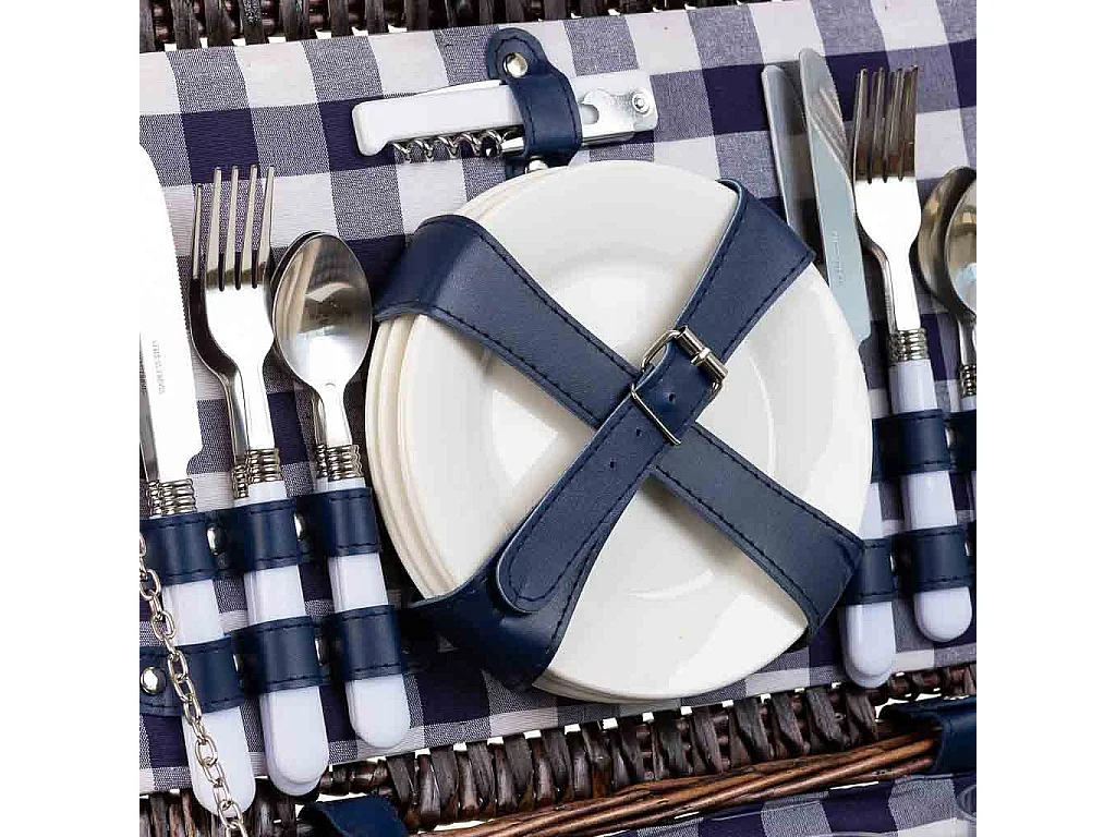 Cesta de picnic marrón 40x28x20