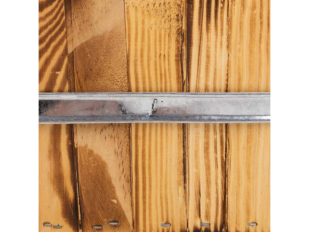 Cesto de madera y cuerda marrón 33x23x12