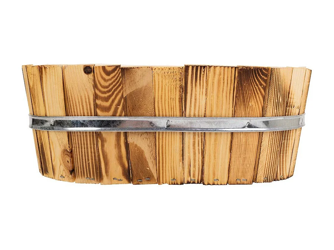 Cesto de corda de madeira e marrom 33x23x12