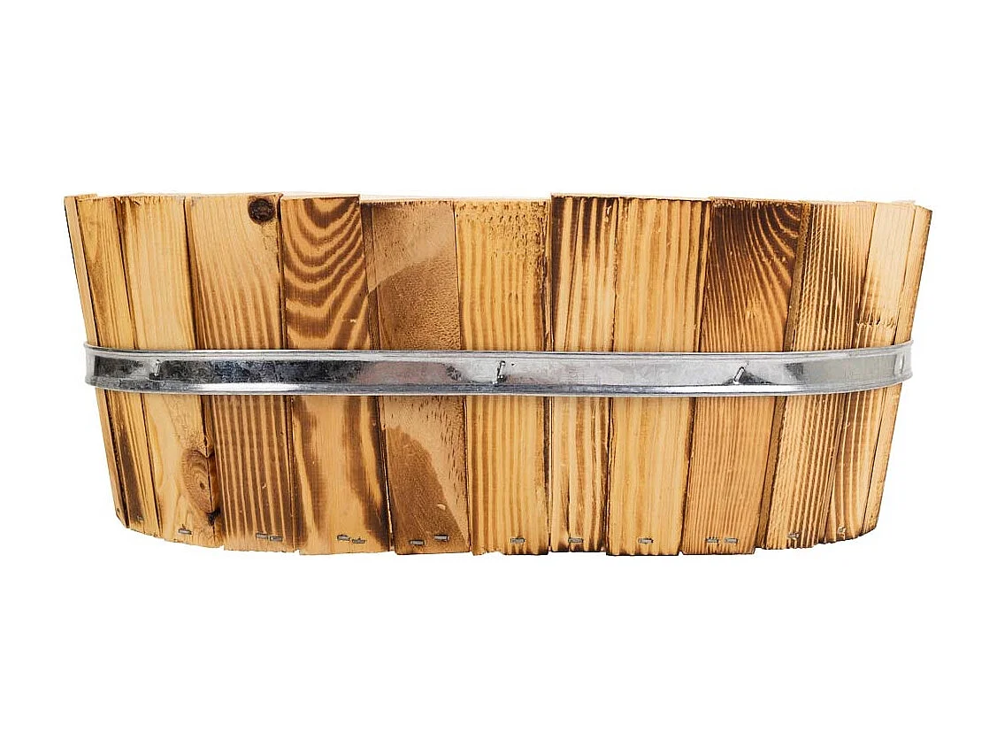 Cesto in legno e corda marrone 33x23x12h