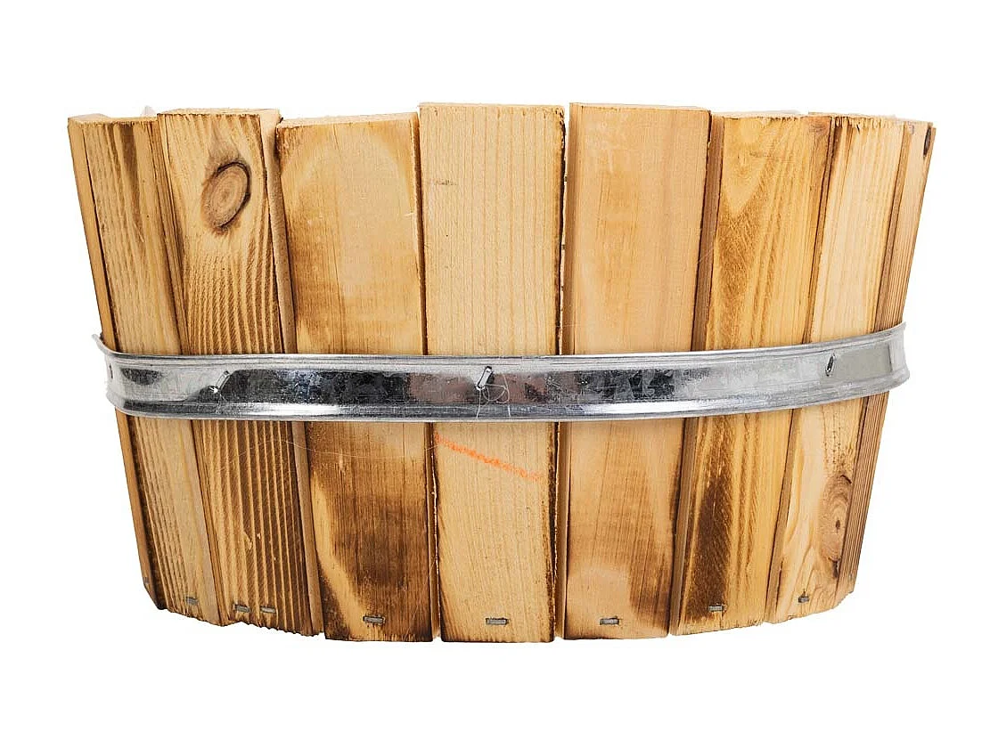 Cesto in legno e corda marrone 33x23x12h