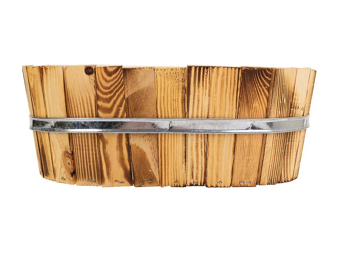 Cesto in legno e corda marrone 33x23x12h