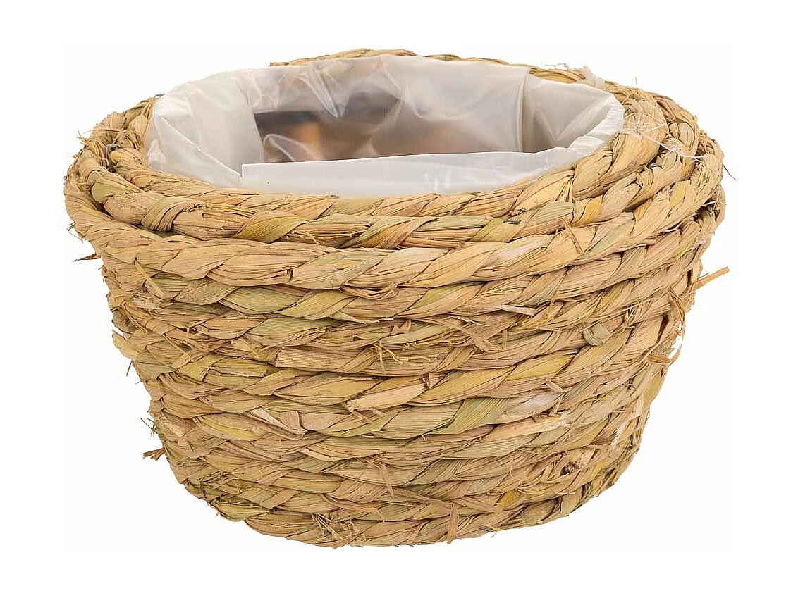 BraunerKorb aus geflochtenem Seil, D19x9,5h cm