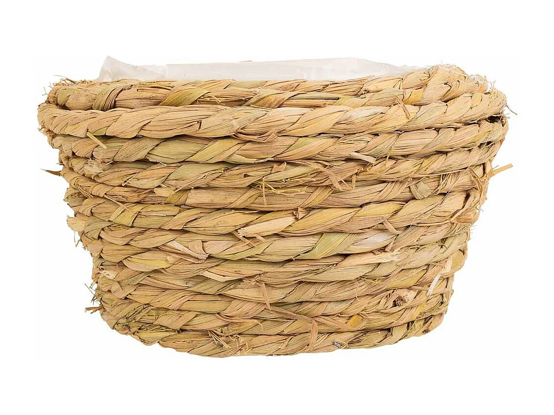 BraunerKorb aus geflochtenem Seil, D19x9,5h cm