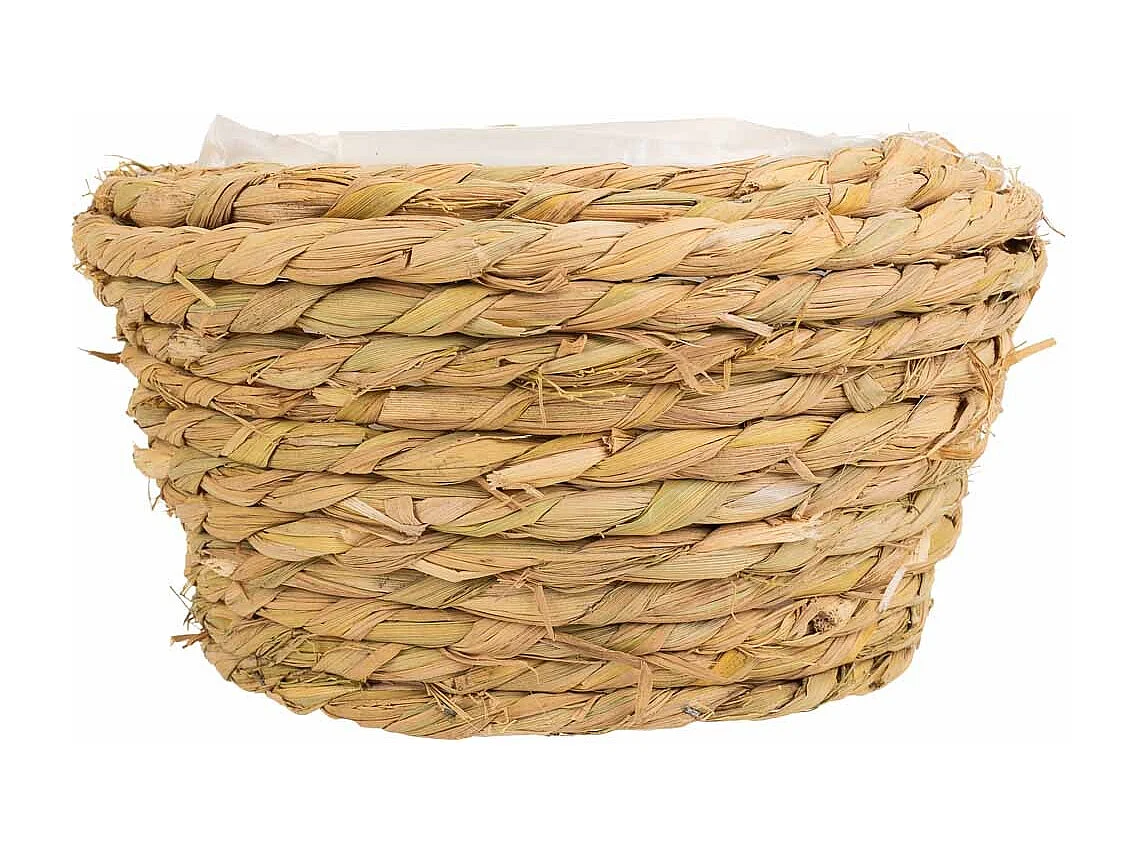 Cesto in corda intrecciata marrone d19x9,5h