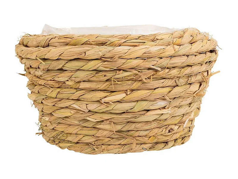 Cesto de cuerda trenzada marrón d19x9,5
