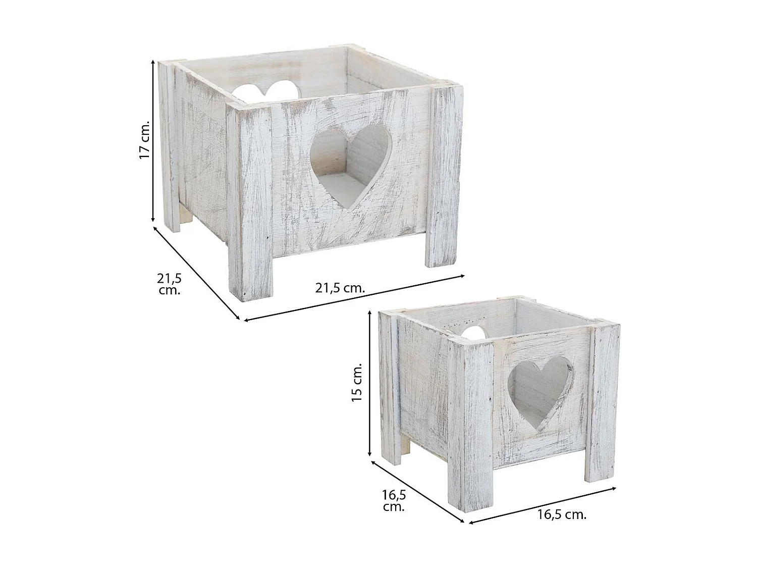 Set 2 Cestos de madera blancos