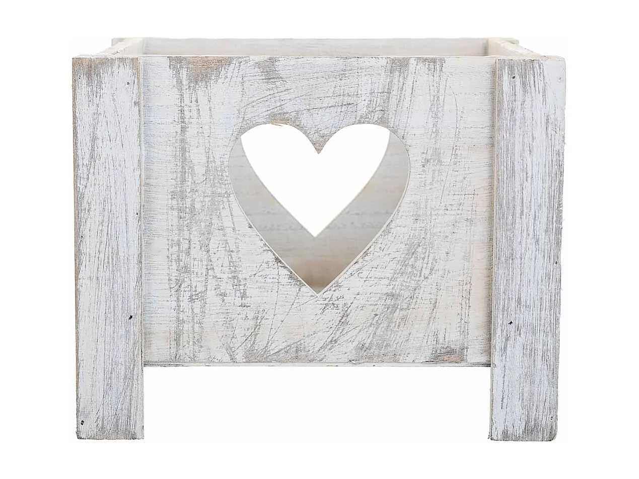 Set 2 Cestos de madera blancos