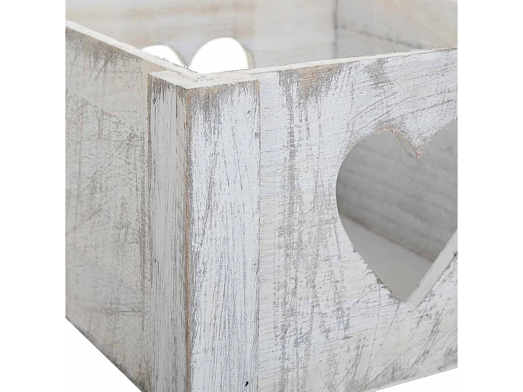 Set 2 Cestos de madera blancos