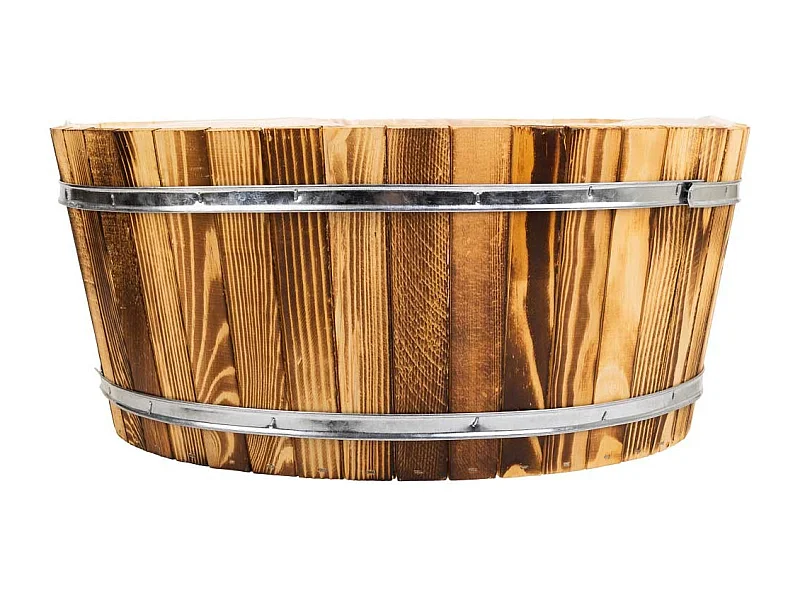 Cesto in legno e corda marrone d45x20h