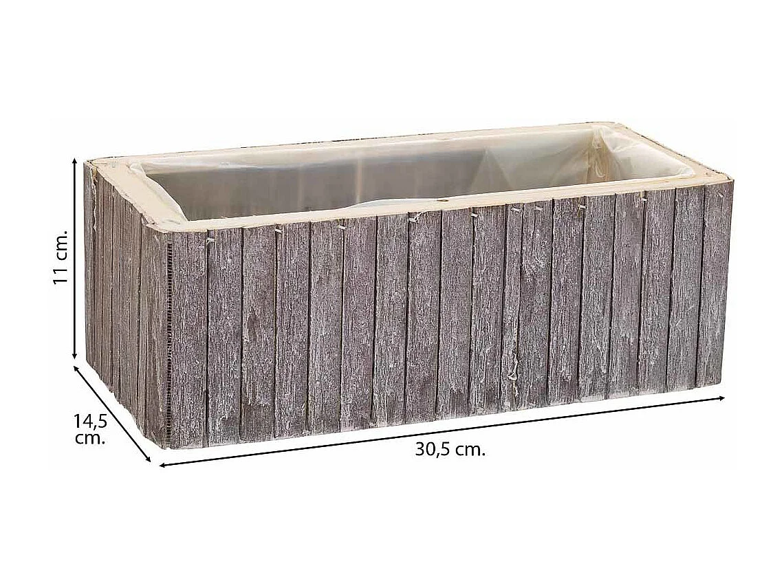 Rechteckiger grauer Holzkorb 30,5x14,5x11h cm