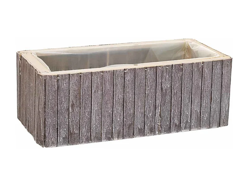 Cesto Rectangular de madera gris 30.5x14.5x11