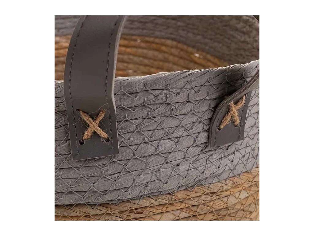 Grauer geflochtener Seilkorb36x26x16h cm