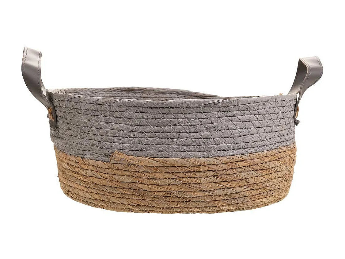 Cesto in corda intrecciata grigia36x26x16h