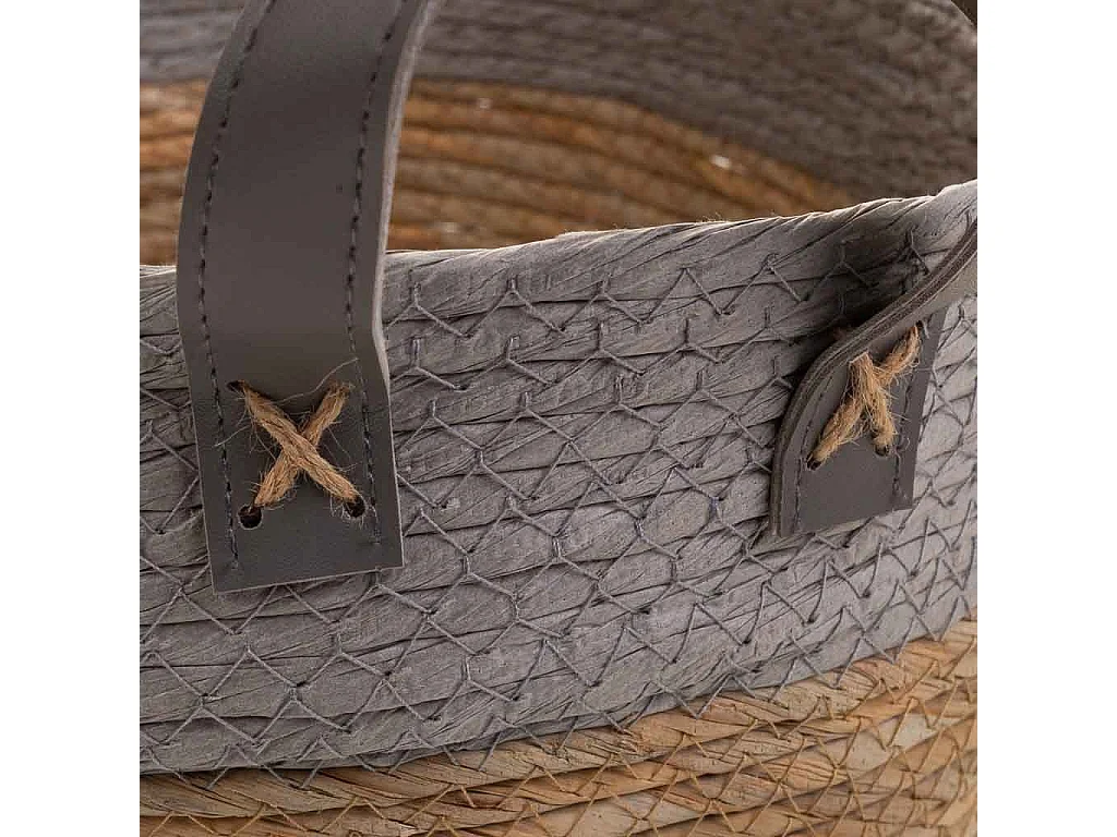 Cesto in corda intrecciata grigia36x26x16h