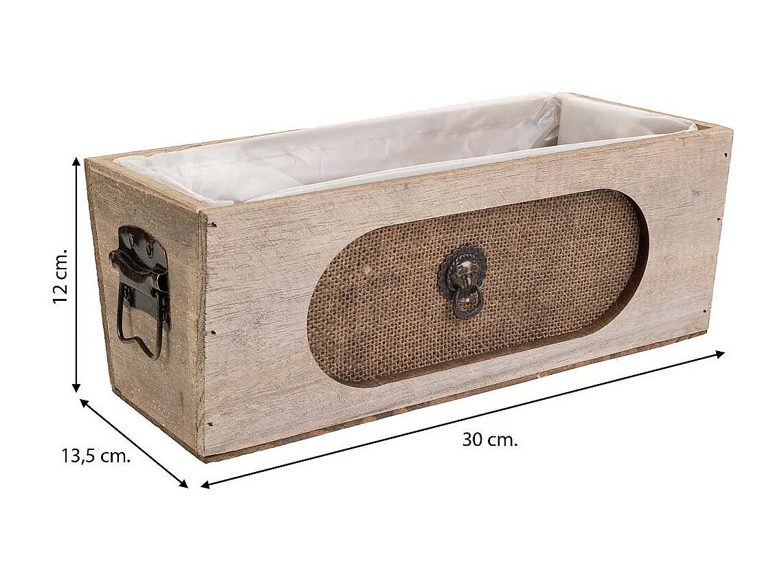 Cajon de madera marrón 30x13,5x12