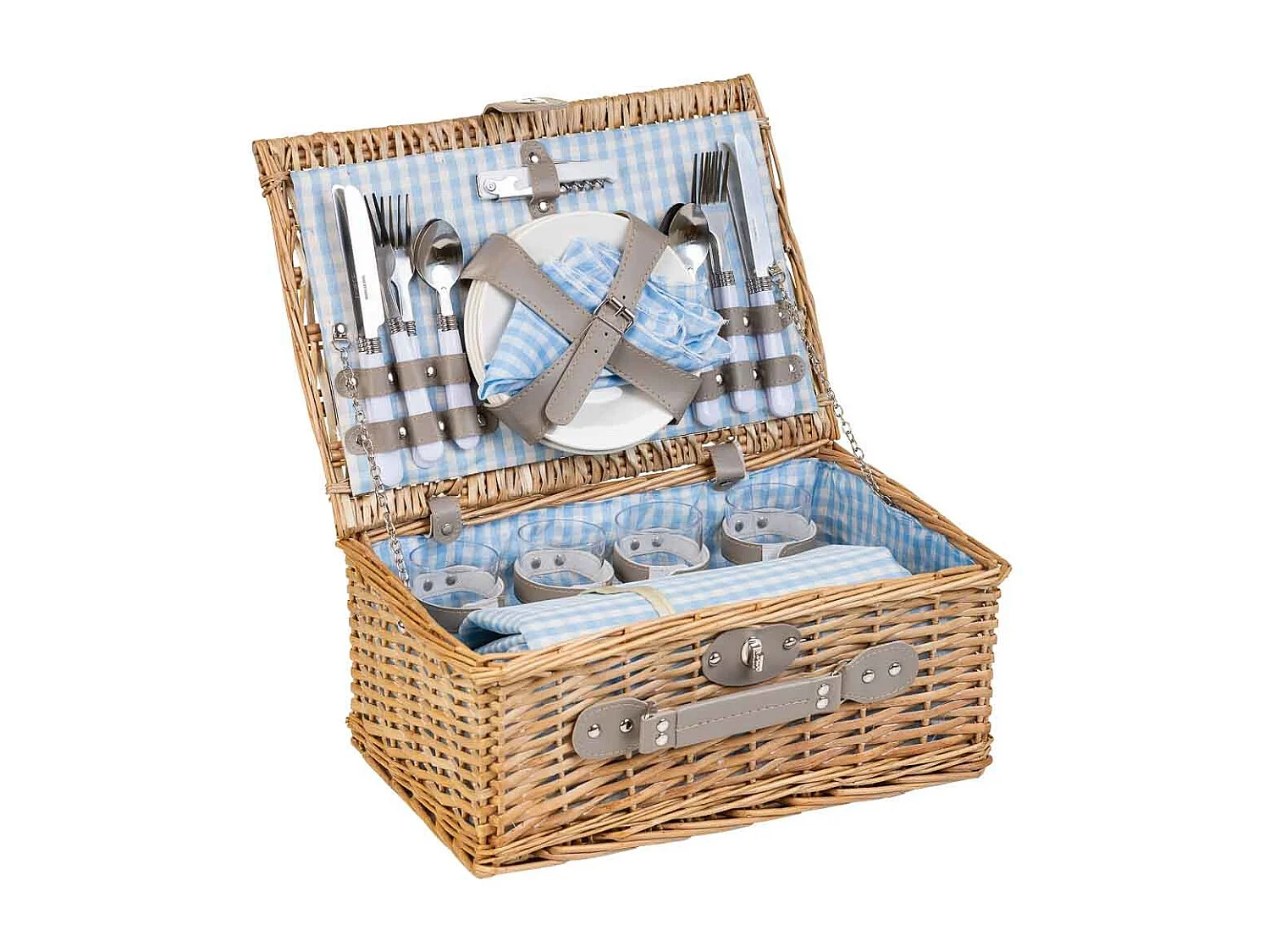 Brauner Picknickkorb 40x28x20h cm